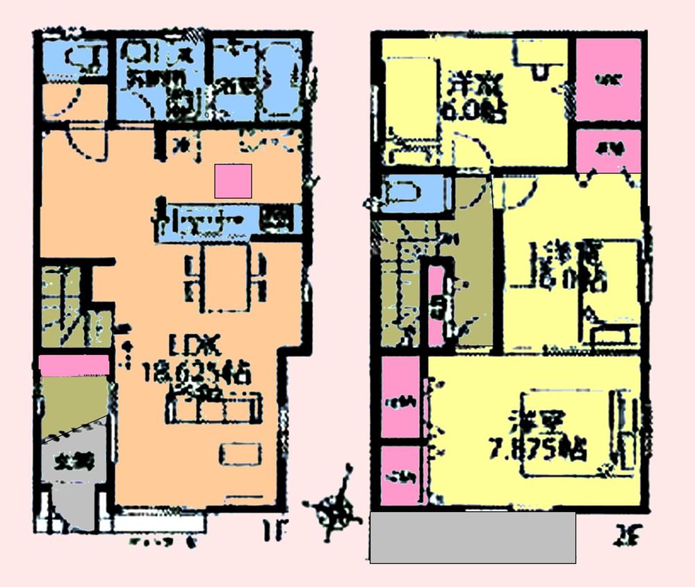 Floor plan. (3 Building), Price 24,800,000 yen, 3LDK, Land area 110.57 sq m , Building area 93.57 sq m