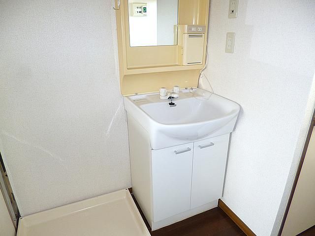 Washroom. Two-burner gas stove can be installed