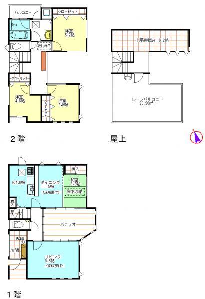 Floor plan. 31,950,000 yen, 4LDK, Land area 102.53 sq m , A building area of 96.43 sq m Good Custom Built