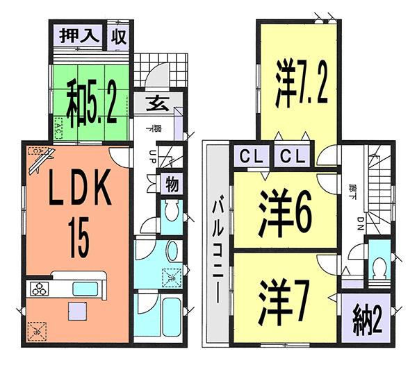 Floor plan. 29,800,000 yen, 4LDK + S (storeroom), Land area 185.4 sq m , Building area 97.19 sq m with plenty of sunshine and a pleasant breeze pour in residence