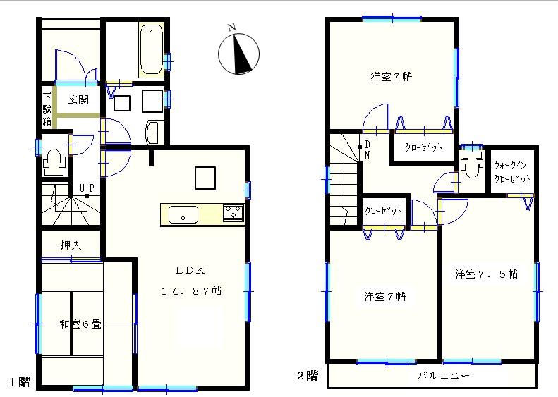 Floor plan. (1 Building), Price 31,900,000 yen, 4LDK, Land area 105 sq m , Building area 98.53 sq m