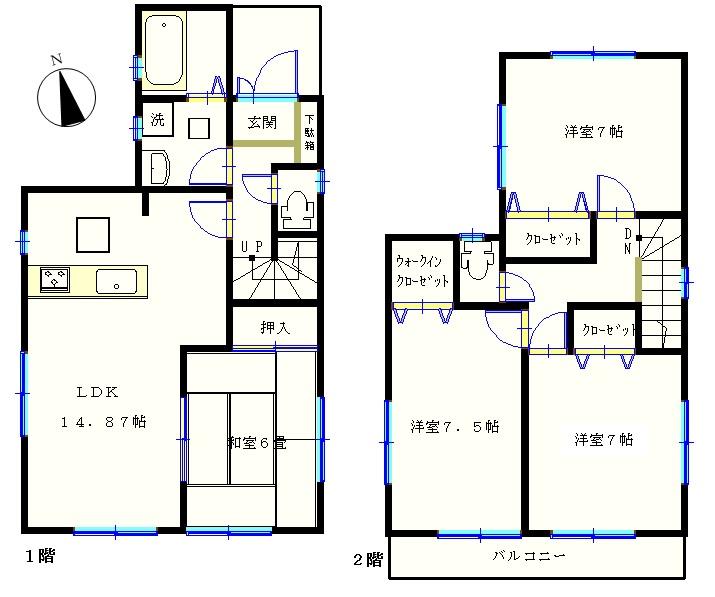 Floor plan. (4 Building), Price 31,900,000 yen, 4LDK, Land area 105 sq m , Building area 98.53 sq m