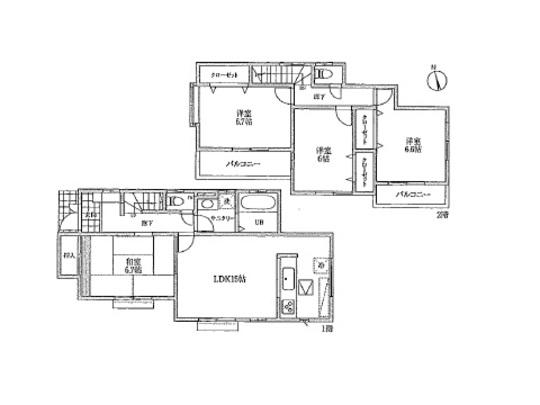 Floor plan. 34,800,000 yen, 4LDK, Land area 132.82 sq m , Building area 97.92 sq m floor plan