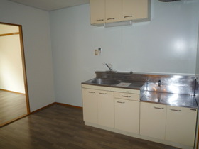 Kitchen. Two-burner gas stove can be installed