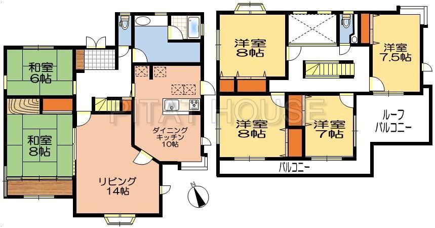Floor plan. 54,800,000 yen, 6LDK, Land area 323 sq m , Building area 177.71 sq m floor plan