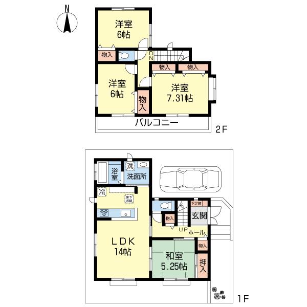 Floor plan. 31,800,000 yen, 4LDK, Land area 104.01 sq m , Building area 95.05 sq m