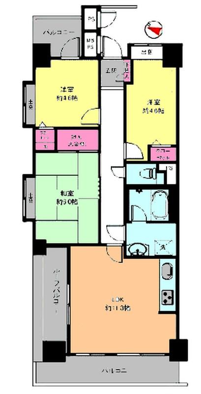 Floor plan. 3LDK, Price 17.8 million yen, Occupied area 61.67 sq m , If the balcony area 9.99 sq m drawings and the present situation is different will honor the current state
