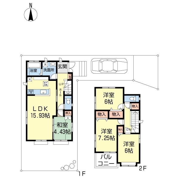 Floor plan. 27,800,000 yen, 4LDK, Land area 122.51 sq m , Building area 95.84 sq m
