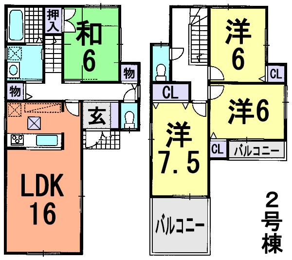 Floor plan. 35,800,000 yen, 4LDK, Land area 112.4 sq m , Design a building area 99.22 sq m comfort and relaxed living is spacious 16 tatami