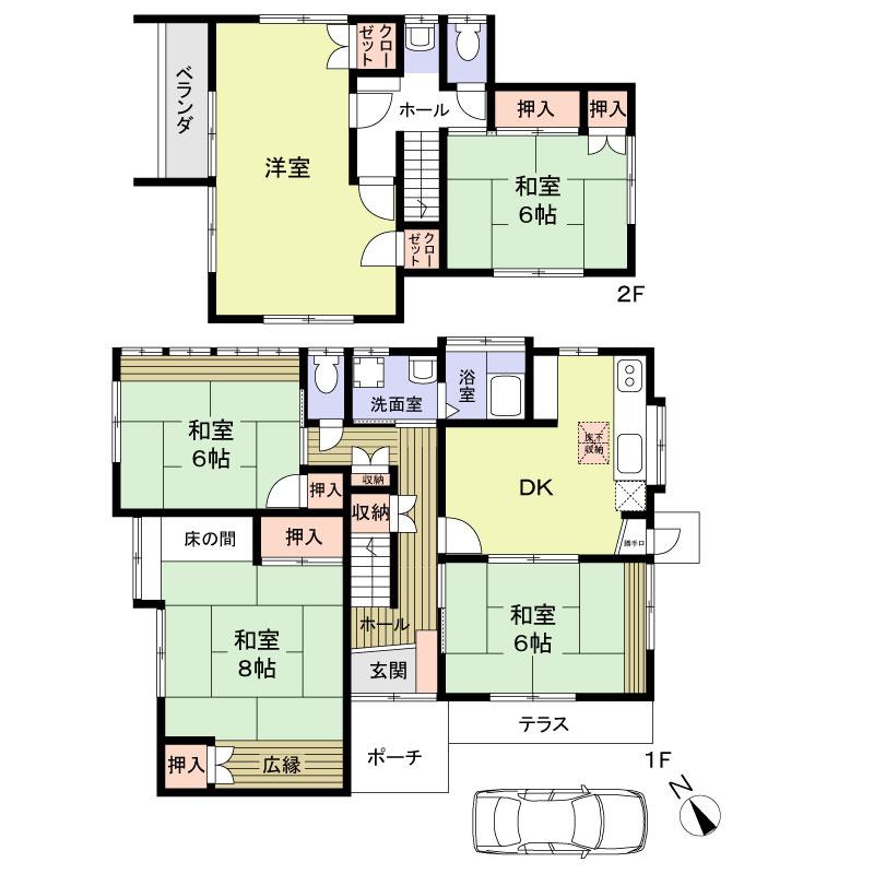Floor plan. 13 million yen, 5DK, Land area 145.04 sq m , Building area 115.3 sq m