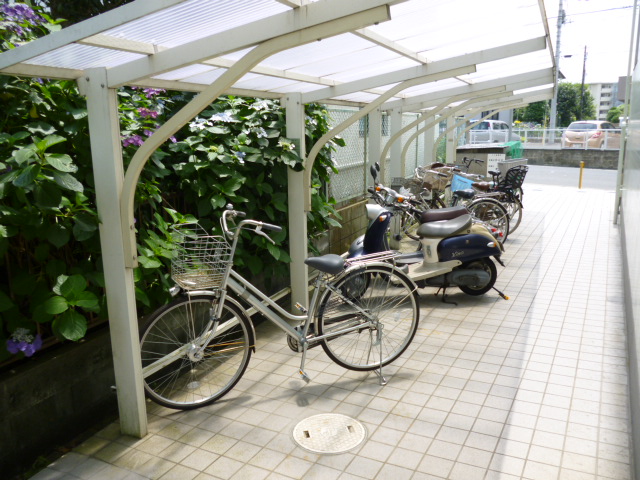 Parking lot. Parking equipped with a large roof