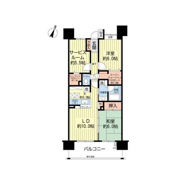 Floor plan. 2LDK+S, Price 18,800,000 yen, Occupied area 70.76 sq m , Balcony area 12.2 sq m