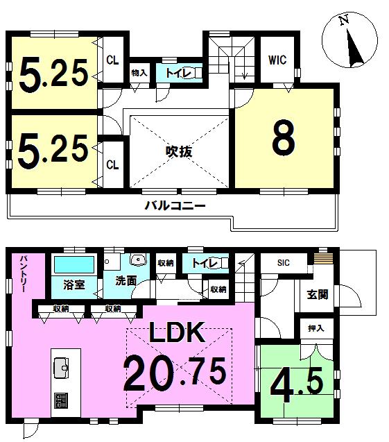 Floor plan. (Building 2), Price 43,100,000 yen, 4LDK, Land area 168.26 sq m , Building area 112.61 sq m