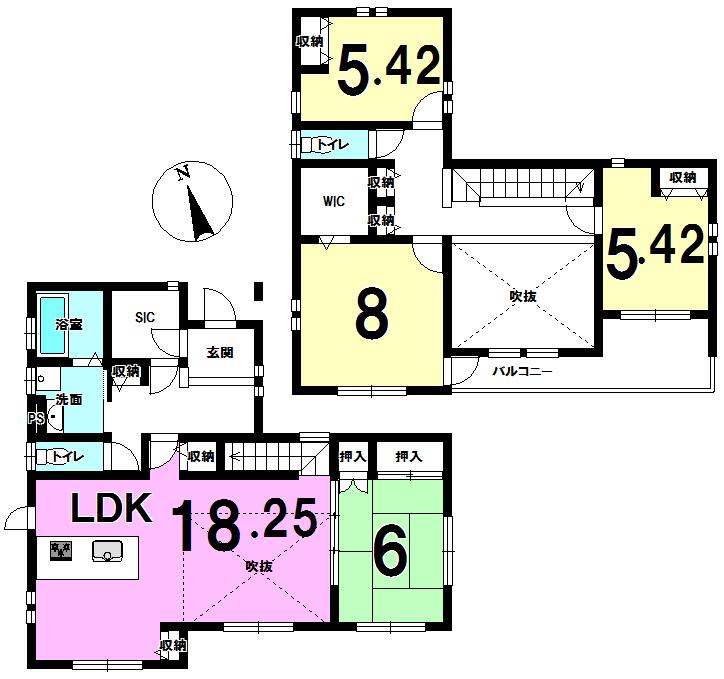 Floor plan. (1 Building), Price 46,100,000 yen, 4LDK, Land area 165.3 sq m , Building area 115.31 sq m