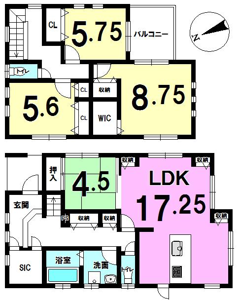 Floor plan. (4 Building), Price 47,500,000 yen, 4LDK, Land area 195.27 sq m , Building area 113.03 sq m