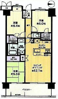 Floor plan. 3LDK, Price 22,800,000 yen, Occupied area 71.94 sq m , Happy on the balcony area 13.2 sq m family, Is a floor plan of 3LDK