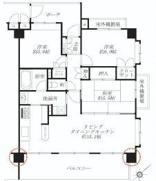 Floor plan. 3LDK, Price 19.5 million yen, Occupied area 67.98 sq m , Corner room dwelling unit downstairs balcony area 13.68 sq m with entrance before a private porch can live freely without worrying about the parking lot of so sound!
