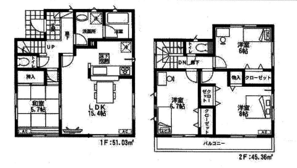 Floor plan. 24,800,000 yen, 4LDK, Land area 105.78 sq m , Building area 96.39 sq m
