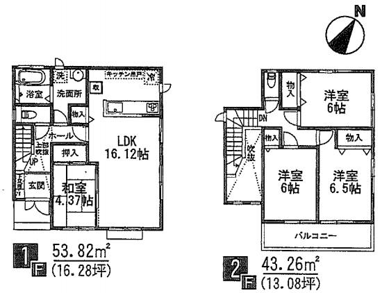 Floor plan. (C Building), Price 29,800,000 yen, 4LDK, Land area 127.06 sq m , Building area 97.08 sq m