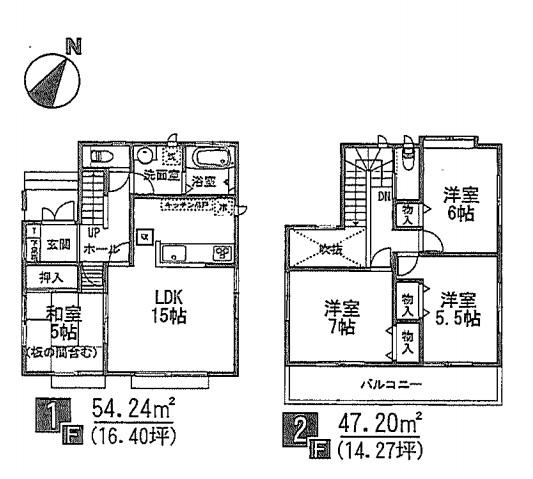 Floor plan. (J Building), Price 32,800,000 yen, 4LDK, Land area 126.03 sq m , Building area 101.44 sq m
