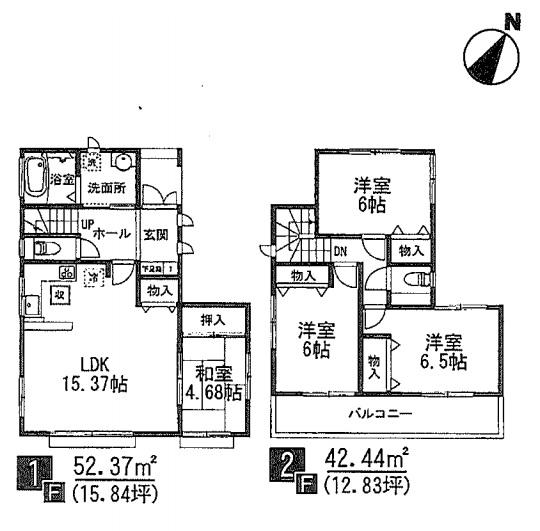 Floor plan. (O Building), Price 28.8 million yen, 4LDK, Land area 120.04 sq m , Building area 94.81 sq m