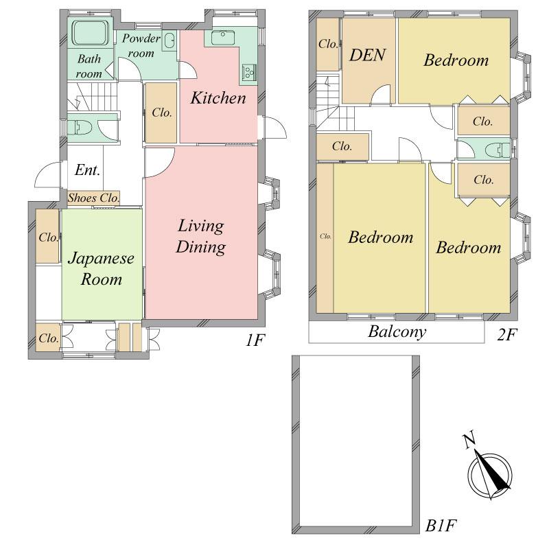 Floor plan. 16.8 million yen, 4LDK + S (storeroom), Land area 141.16 sq m , Building area 140.91 sq m