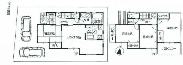 Floor plan. 30,800,000 yen, 4LDK, Land area 114.76 sq m , Building area 98.01 sq m