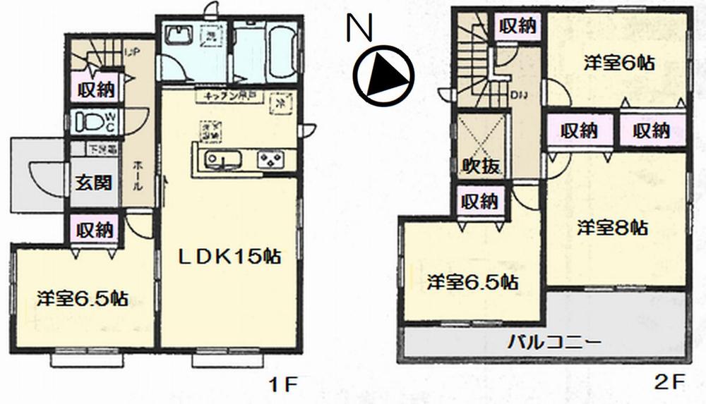 Floor plan. (A Building), Price 26,800,000 yen, 4LDK, Land area 120.05 sq m , Building area 100.19 sq m