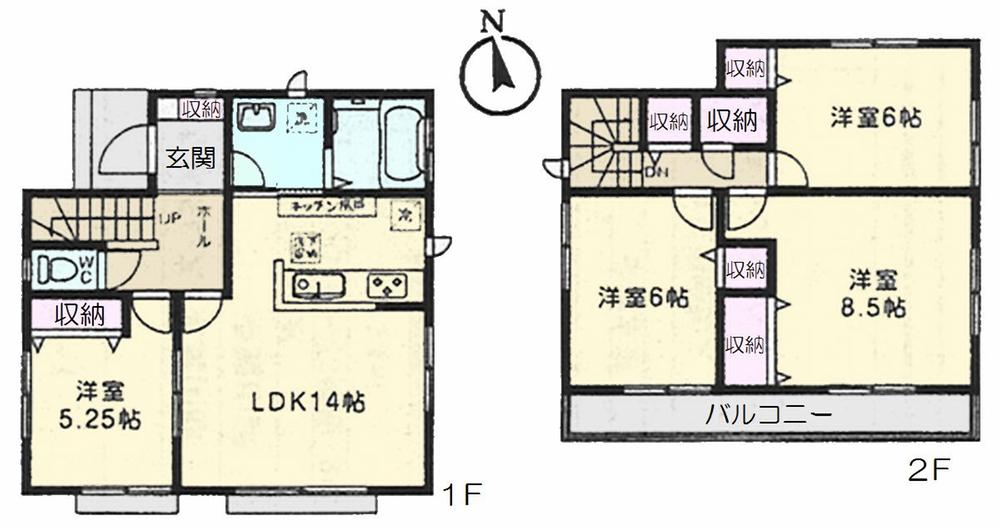 Floor plan. (F Building), Price 22,800,000 yen, 4LDK, Land area 129.42 sq m , Building area 92.73 sq m