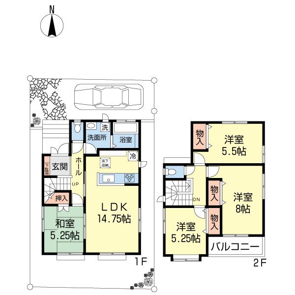 Floor plan. 30,800,000 yen, 4LDK, Land area 110.3 sq m , Building area 96.05 sq m