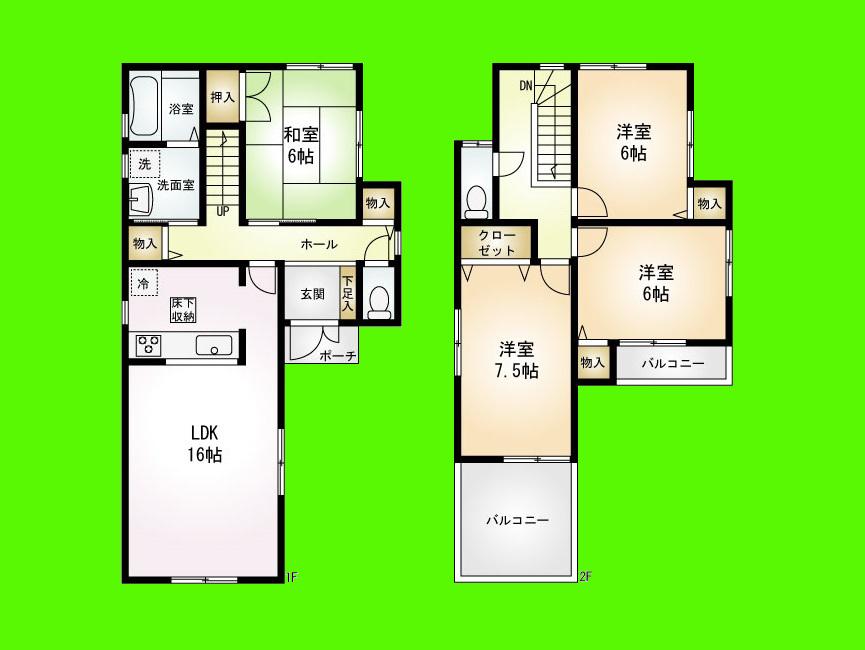 Floor plan. (section), Price 37,800,000 yen, 4LDK, Land area 112.4 sq m , Building area 99.22 sq m
