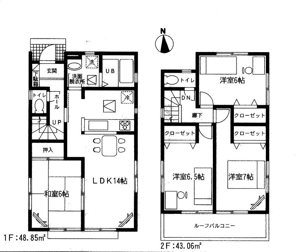 Floor plan. 24,900,000 yen, 4LDK, Land area 154.45 sq m , Building area 91.91 sq m