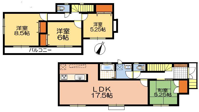 Floor plan. (C Building), Price 31,800,000 yen, 4LDK, Land area 127.77 sq m , Building area 98.33 sq m