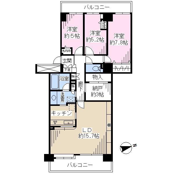 Floor plan. 3LDK + S (storeroom), Price 23,900,000 yen, Occupied area 90.07 sq m , Balcony area 19.56 sq m