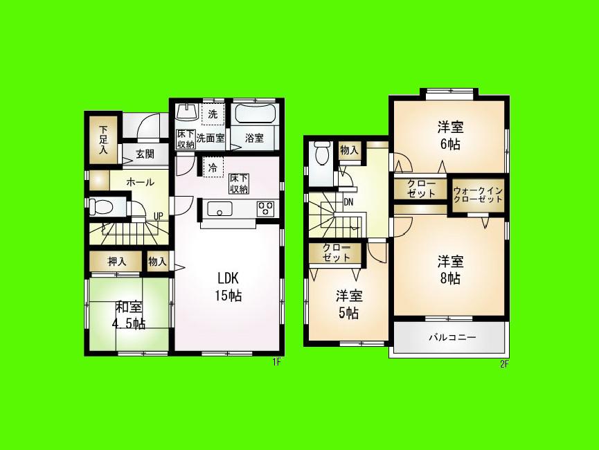 Floor plan. (1 Building), Price 33,800,000 yen, 4LDK, Land area 110.21 sq m , Building area 100.65 sq m
