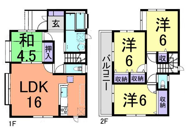 Floor plan. (K Building), Price 27,800,000 yen, 4LDK, Land area 120.03 sq m , Building area 93.57 sq m