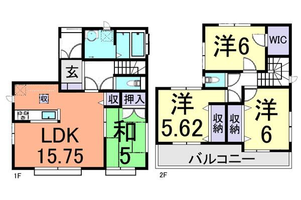 Floor plan. (N Building), Price 27,800,000 yen, 4LDK, Land area 120.05 sq m , Building area 96.26 sq m
