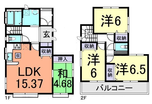 Floor plan. (O Building), Price 28.8 million yen, 4LDK, Land area 120.04 sq m , Building area 94.81 sq m