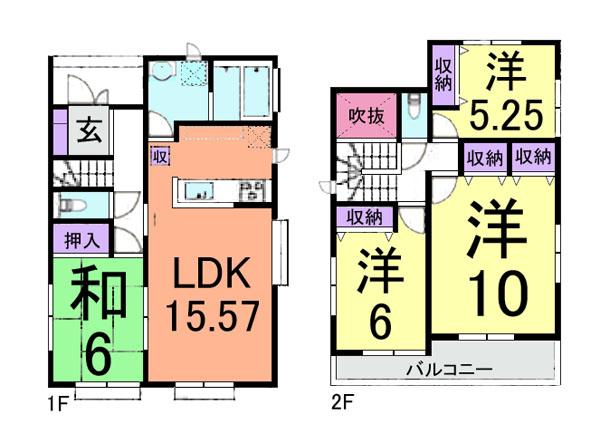 Floor plan. (G Building), Price 32,800,000 yen, 5LDK, Land area 126.02 sq m , Building area 101.44 sq m