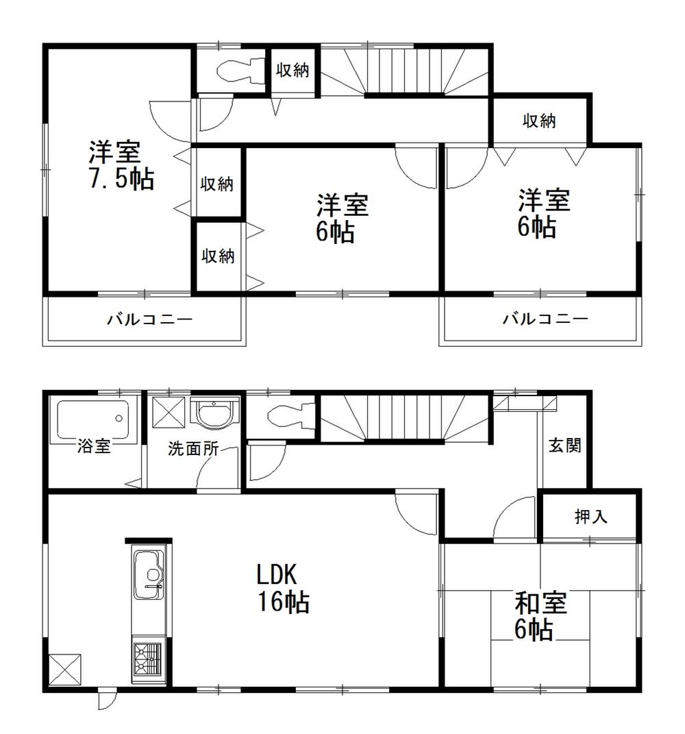 Floor plan. (3 Building), Price 28,900,000 yen, 4LDK, Land area 133.48 sq m , Building area 104.33 sq m