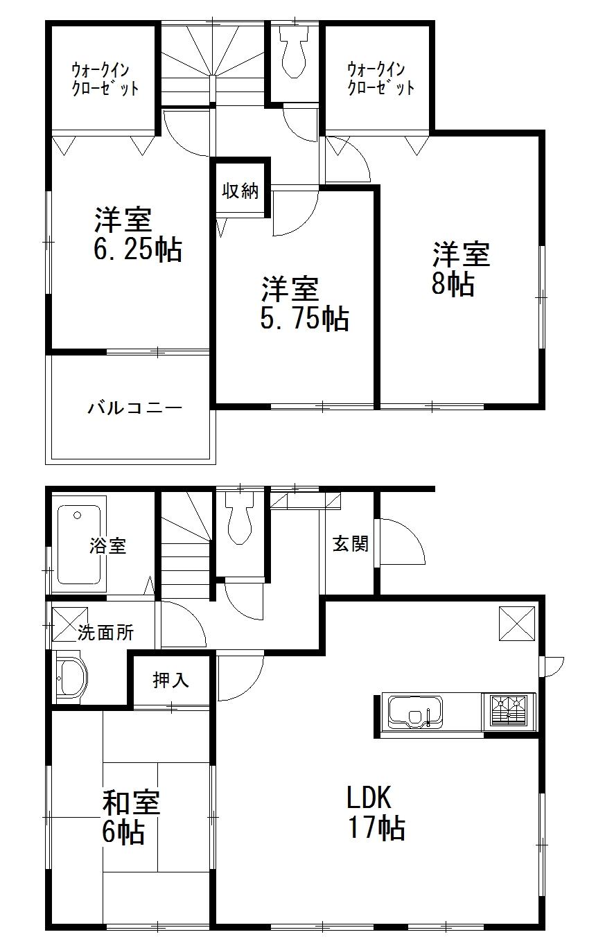 Floor plan. (Building 2), Price 31,900,000 yen, 4LDK, Land area 113.87 sq m , Building area 101.02 sq m