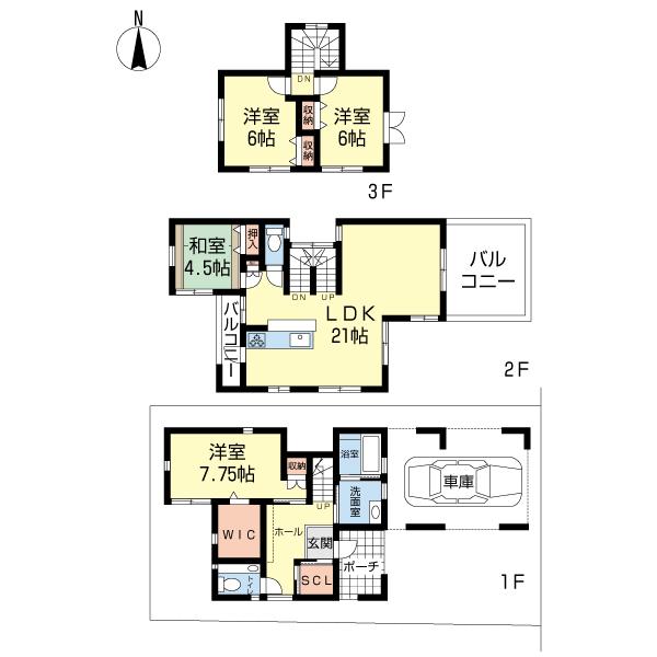 Floor plan. 42,800,000 yen, 4LDK, Land area 118.32 sq m , Building area 134.74 sq m