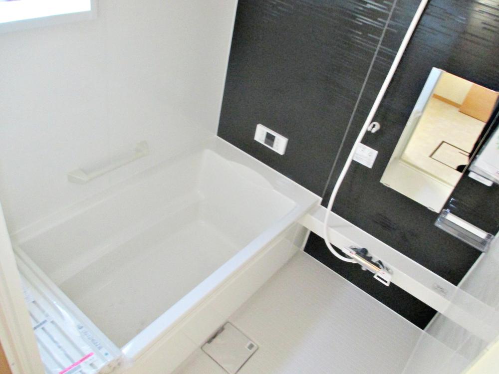 Bathroom. Modern bathroom with black-and-white color scheme