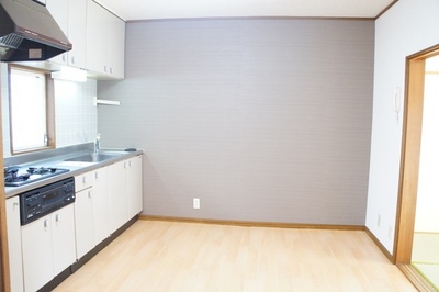 Kitchen. Stylish accented cross of gray