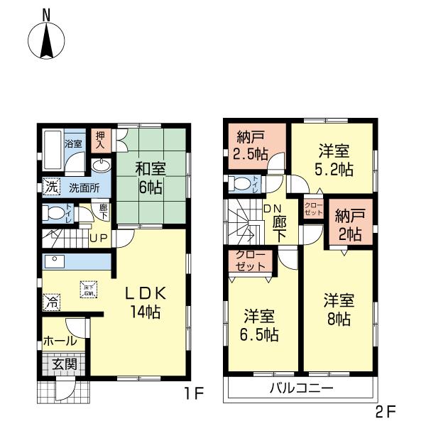 Floor plan. 38,800,000 yen, 4LDK, Land area 140.63 sq m , Building area 96.79 sq m