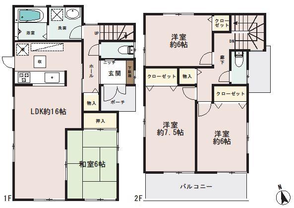 Floor plan. (No. 2 locations), Price 29,800,000 yen, 4LDK, Land area 127.02 sq m , Building area 98.82 sq m