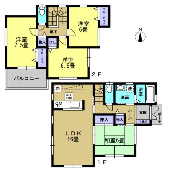 Floor plan. 26,800,000 yen, 4LDK, Land area 125.6 sq m , Building area 98.82 sq m