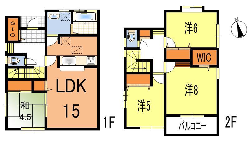Floor plan. (1 Building), Price 32,500,000 yen, 4LDK, Land area 110.21 sq m , Building area 100.65 sq m