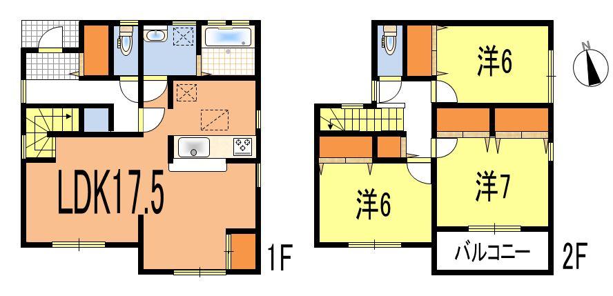 Floor plan. (Building 2), Price 31.5 million yen, 3LDK, Land area 110.2 sq m , Building area 101.02 sq m