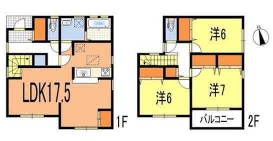 Floor plan. ◆ All-electric house all three buildings with solar power generation, It was stately completed! Since it is a feeling of luxury drifts interior, such as a custom home, Please come see once in their eyes. So you can preview at any time, Please feel free to call us.